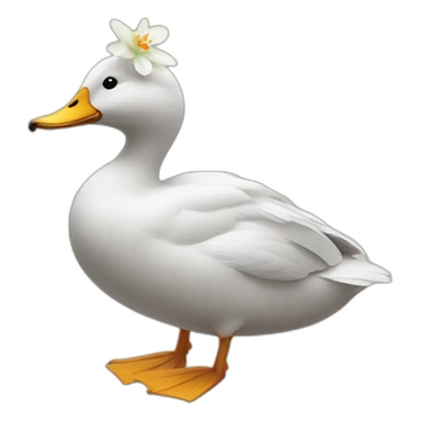Canard avec des oreilles et des fleur  sticker