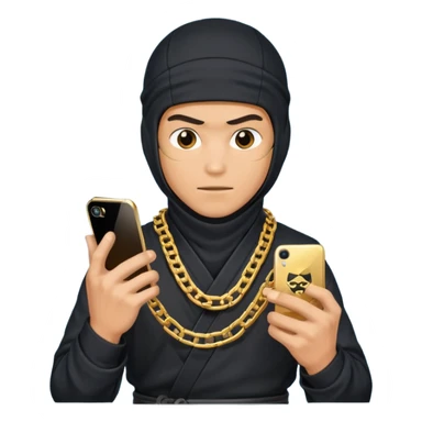 Ninja gold chain on phone sticker
