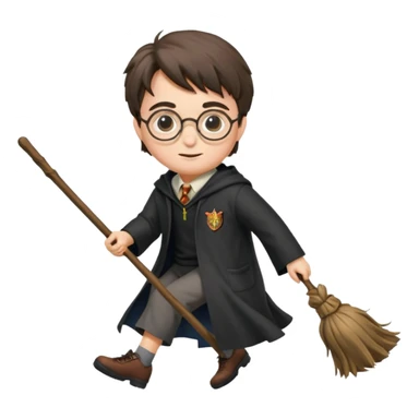 Harry potter riding a broomstick sticker