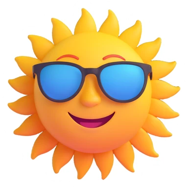 smiling sun with sunglasses sticker