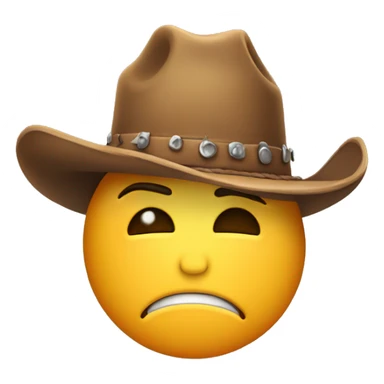 Sobbing face with cowboy hat sticker
