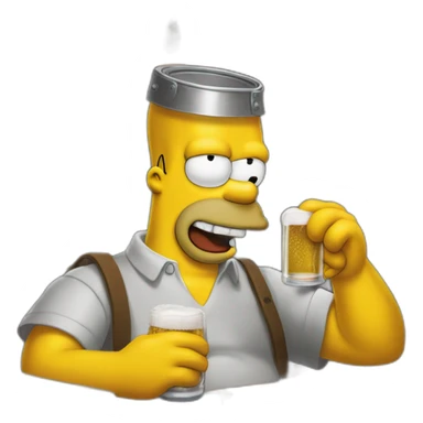 Homer Simpson buvant une bière sticker
