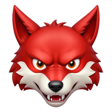 Red Angry Scary Wolf sticker