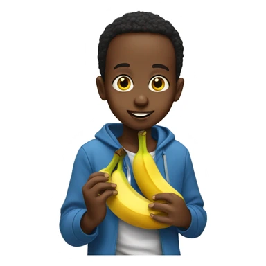 somali boy eating banana  sticker