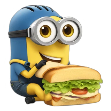 minion eating a sandwich sticker