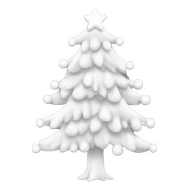Árbol de Navidad de color blanco con adornos blancos sticker