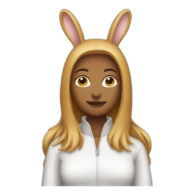 Female wearing rabbit costume sticker