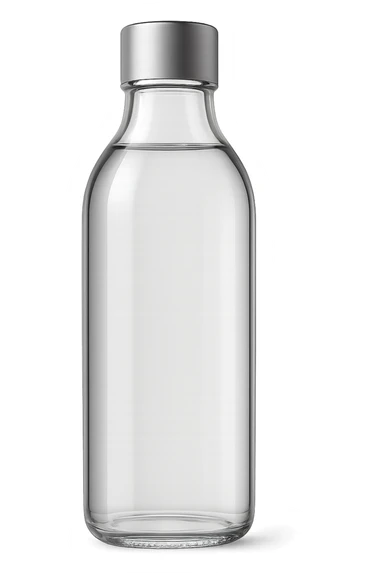 aesthetic glass water bottle, no background sticker