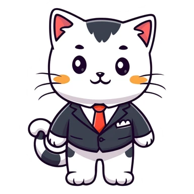 kitten in a suit sticker