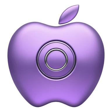lavender gear emoji with metallic look, apple style sticker