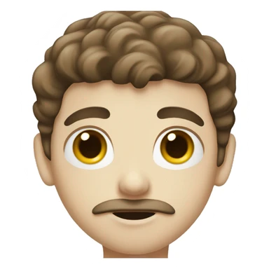 Boy with white skin, brown hair and a moustache  sticker