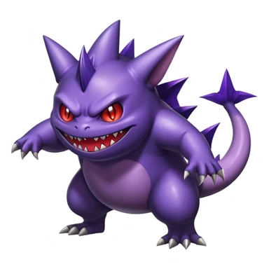 Shiny Dark Gengar-Haunter-Nidoking-fusion-hybrid full body sticker