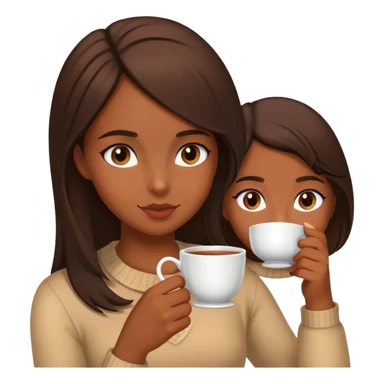 British brune girl drinking tea sticker