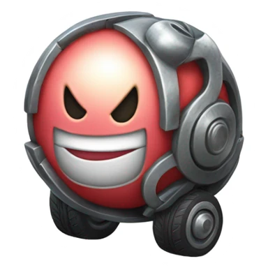 Metal cute Kirby ball driving on 4 car wheels sticker