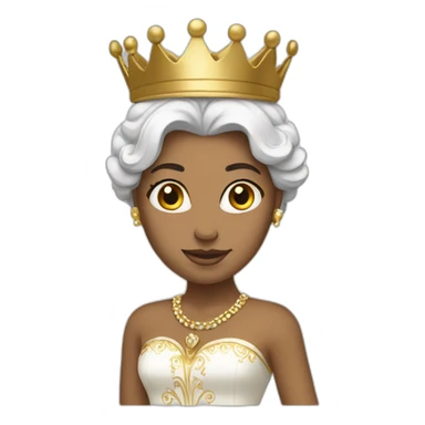 Queen white with gold dress sticker