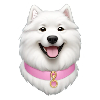 Samoyed with light pink collar sticker