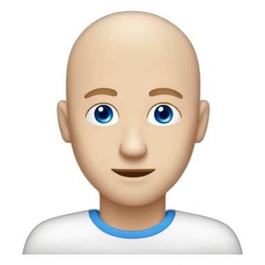 White man with bald head and blue eyesdrinking cappuccino sticker