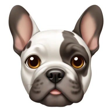 Frenchie dog with brown and gray spots  sticker
