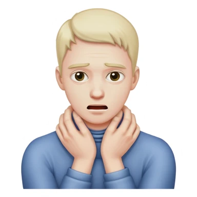 Strangling your own neck with two hands sticker