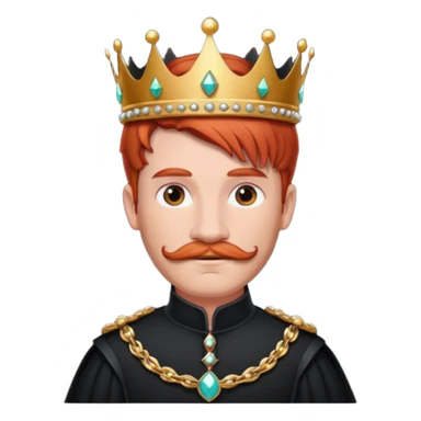 red-haired princes with crown mustace. dark outfit sticker