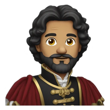 lord farquad with a beard black hair sticker