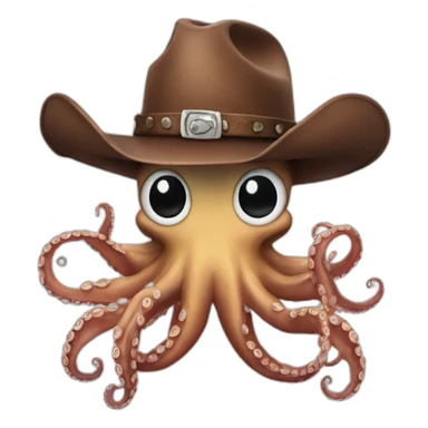 octopus with a cowboy hat sticker