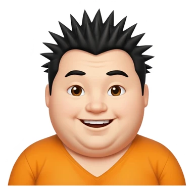 fat spiky haired happy man sticker