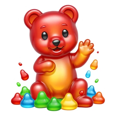 Gummy bear melting into ground sticker