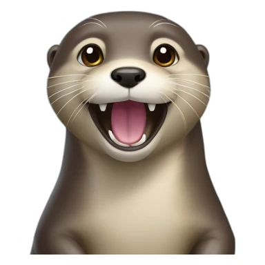 Loutre sur chien sticker