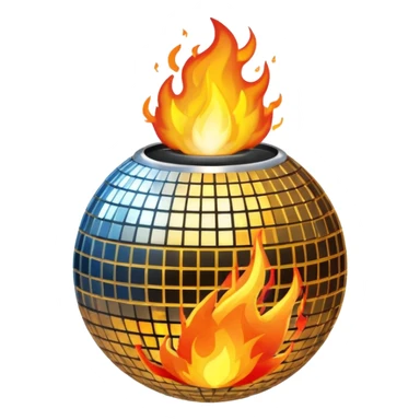 disco ball on fire sticker