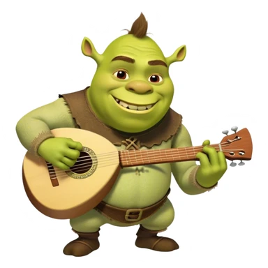 Shrek playing balalaika sticker
