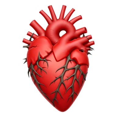 anatomical heart wrapped in thorns sticker