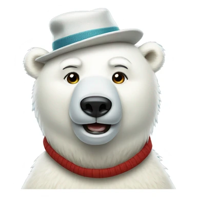 Polar bear with a hat sticker