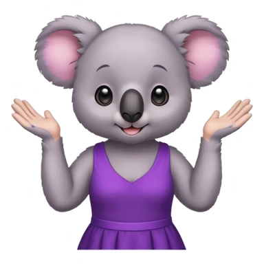 Koala purple drees eyelashe clapping sticker
