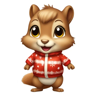 Cute Little Baby squirrel, wearing a cute christmas Outfit  sticker