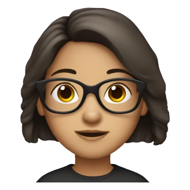 a girl with dark brown hair and glasses sticker