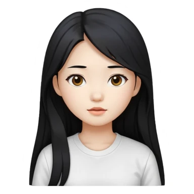 Korean girl with long hair sticker