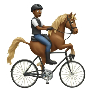 Horse riding a bicycle  sticker