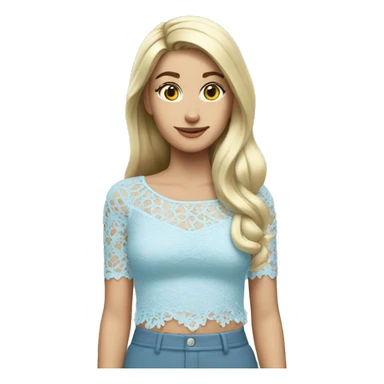 Light blue lace top  sticker