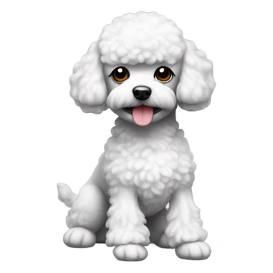 black head and body white, little toy poodle sticker