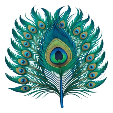 Peacock feather sticker