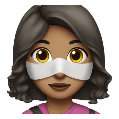 Brunette girl with mask sticker