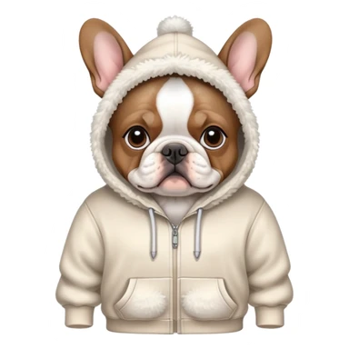 French bulldog in hoodie sticker