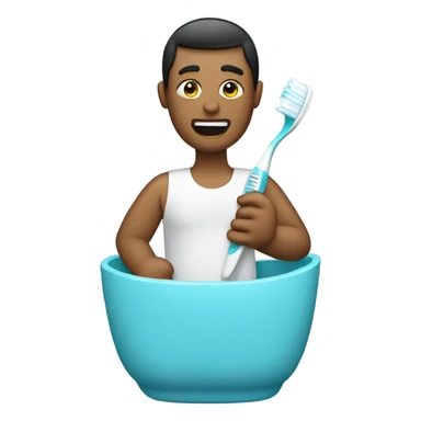 using toothbrush on stomach sticker