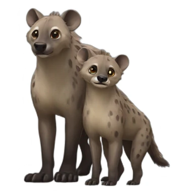 hyena and otter walking together sticker