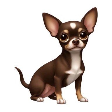chocolate brown chihuahua full body sticker