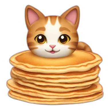 Cat with pancakes sticker