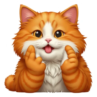 ginger cat sends an air kiss sticker