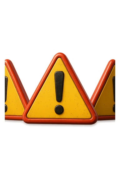 SEGNALI DI PERICOLO CON PUNTO ESCLAMATIVO 3D FLUTTUANO IN ARIA, IPERREALISTICI 4K sticker