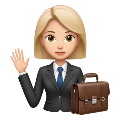 professional businesswoman in suit with briefcase sticker